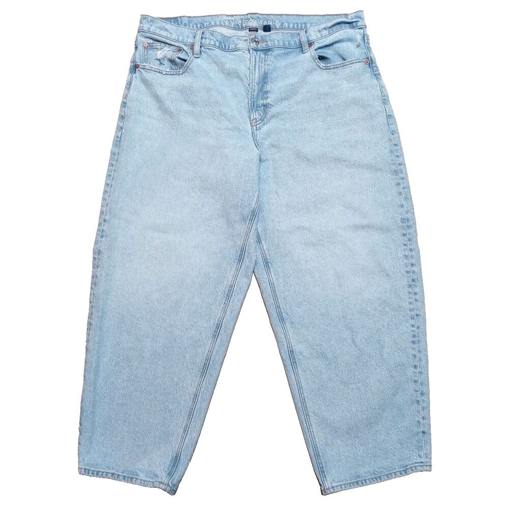 American Eagle Barrel Jeans Women’s Size 18 (40x29) Baggy Wide Leg Distressed